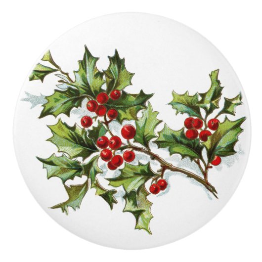 HollyBerries 002 Keramikknauf (Vorderseite)