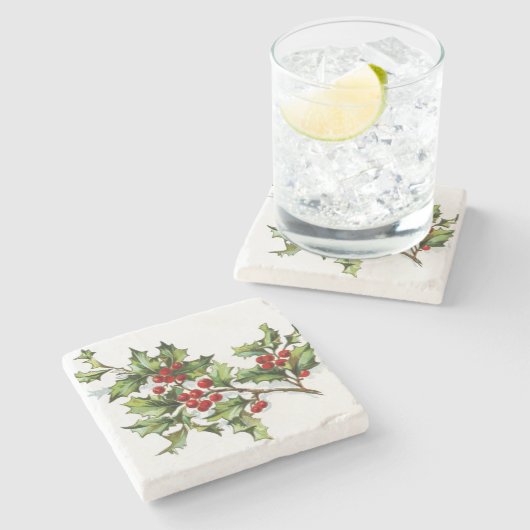 HollyBerries 002 Steinuntersetzer (Seitenansicht)