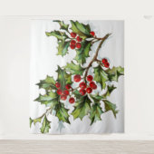 HollyBerries 002 Wandteppich (Vorderseite)