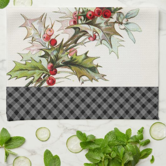 HollyBerries 003 Geschirrtuch (Gefaltet)