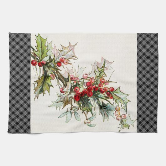 HollyBerries 003 Geschirrtuch (Horizontal)