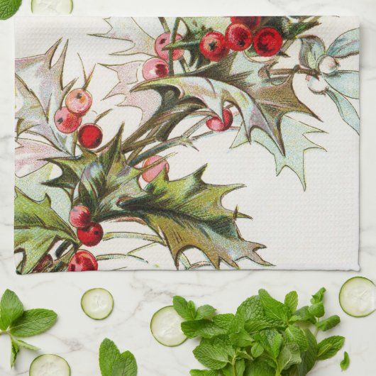 HollyBerries 003 Geschirrtuch (Gefaltet)