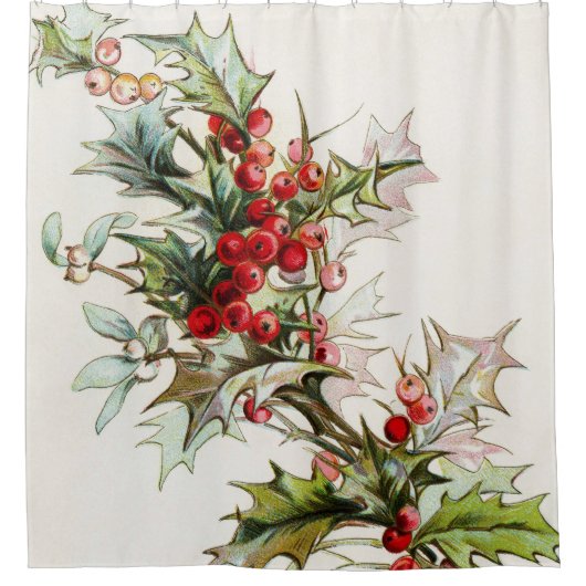 HollyBerries 004 Duschvorhang (Vorderseite)