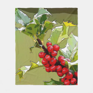 HollyBerries 005 Fleecedecke