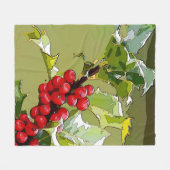 HollyBerries 005 Fleecedecke (Vorderseite (Horizontal))