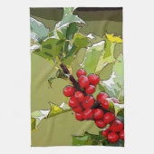 HollyBerries 005 Geschirrtuch (Vertikal)