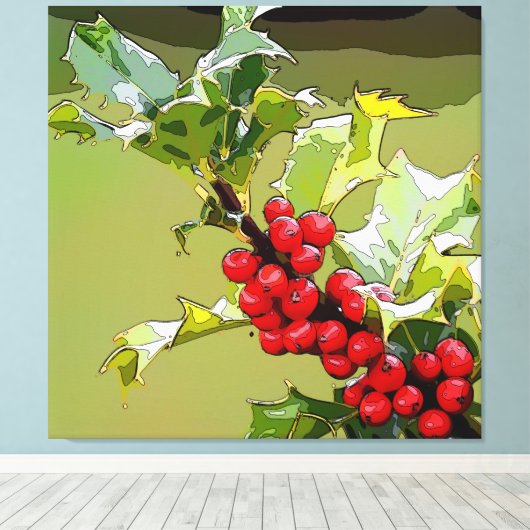 HollyBerries 005 Leinwanddruck (Insitu (Holzboden))