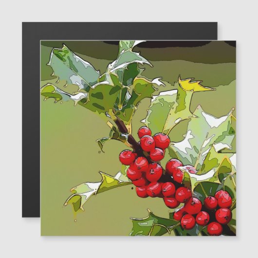 HollyBerries 005 Magnetkarte (Vorne/Hinten)