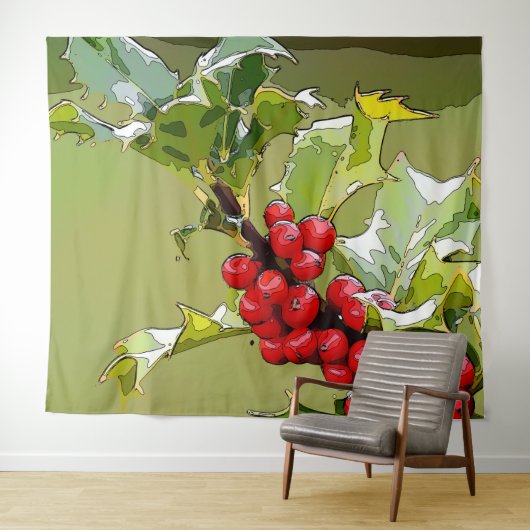 HollyBerries 005 Wandteppich (Beispiel (Horizontal))