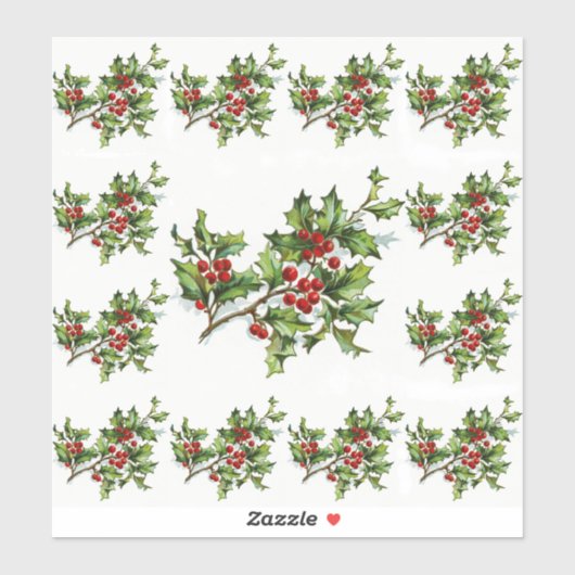 HollyBerries 014 Aufkleber (Blatt)