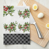 HollyBerries 014 Geschirrtuch (Viertel Falte)