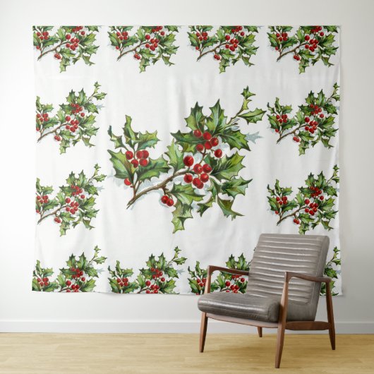 HollyBerries 014 Wandteppich (Beispiel (Horizontal))