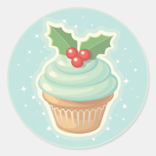 HollyDay Cupcake Runder Aufkleber