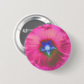Hollyhcok Blume Rosa Velvet Button (Vorne & Hinten)