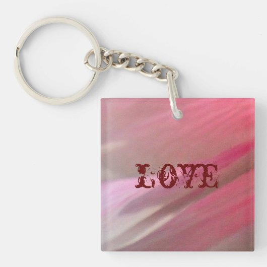 Hollyhock 10 abstrakt 3 Lieben Schlüsselanhänger (Vorderseite)