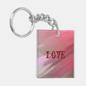 Hollyhock 10 abstrakt 3 Lieben Schlüsselanhänger (Vorderseite links)