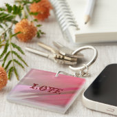 Hollyhock 10 abstrakt 3 Lieben Schlüsselanhänger (Vorderseite rechts)