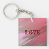 Hollyhock 10 abstrakt 3 Lieben Schlüsselanhänger (Vorderseite)