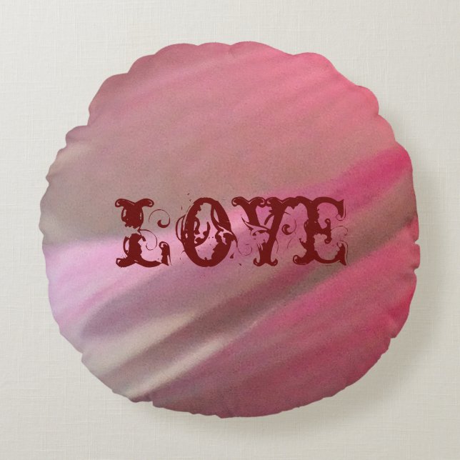 Hollyhock 10 abstrakt 3 rundes kissen (Vorderseite)