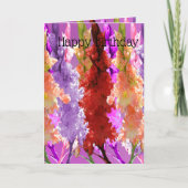 Hollyhock Blooms of Elegance, Geburtstag Karte (Vorderseite)