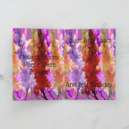 Hollyhock Blooms of Elegance, Geburtstag Karte (Innenseite)