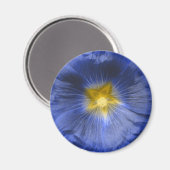 Hollyhock Blume Beautiful Blue Magnet (Vorderseite/Rückseite)