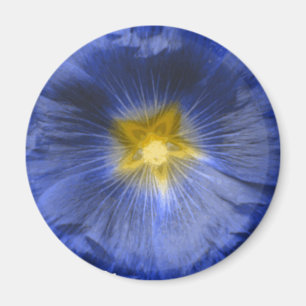 Hollyhock Blume Beautiful Blue Magnet
