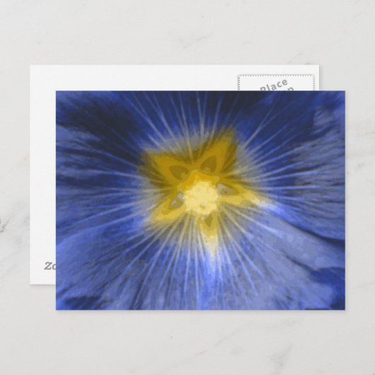 Hollyhock Blume Beautiful Blue Postcard Postkarte (Vorne/Hinten)