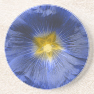 Hollyhock Blume Beautiful Blue Untersetzer