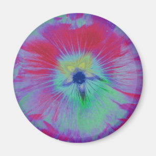 Hollyhock Blume Bright lights Magnet