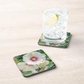Hollyhock Blume Getränkeuntersetzer (Rechte Seite)