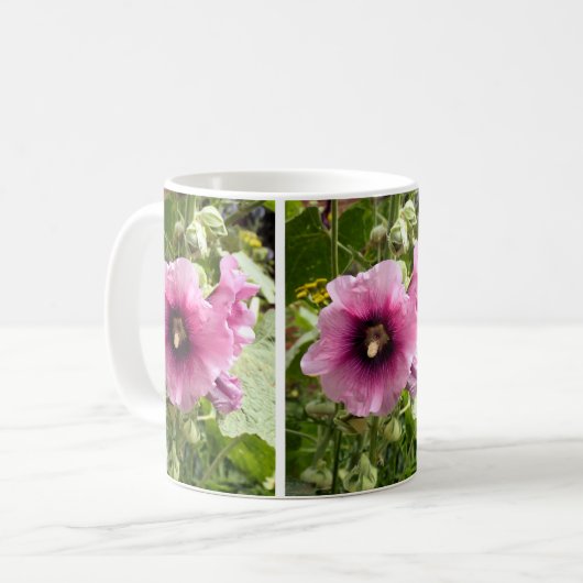 HOLLYHOCK-BLUME KAFFEETASSE (Vorderseite Links)