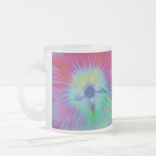 Hollyhock Blume Mattierte Glass Tasse