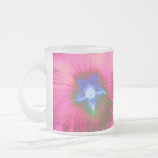Hollyhock Blume Pink Velvet Mattiert Glass Tasse (Links)