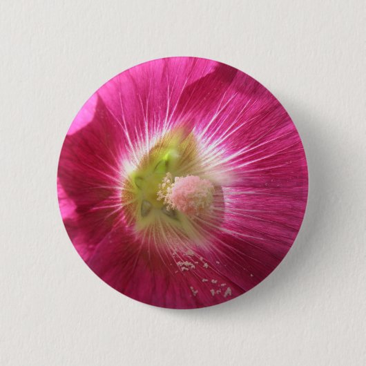 Hollyhock Deep Pink Button (Vorderseite)