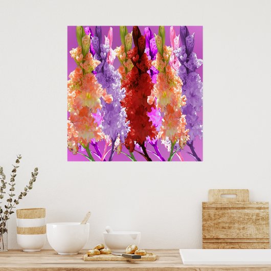 Hollyhock Elegance Poster (Küche)