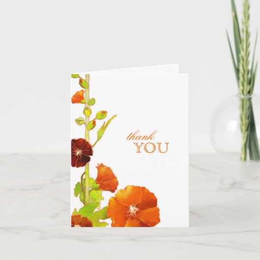 Hollyhock Garden Wedding Vielen Dank Dankeskarte (Vorderseite)