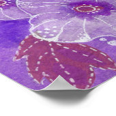 Hollyhock Mallow Malva Purpe Violet Blume Floral Poster (Ecke)