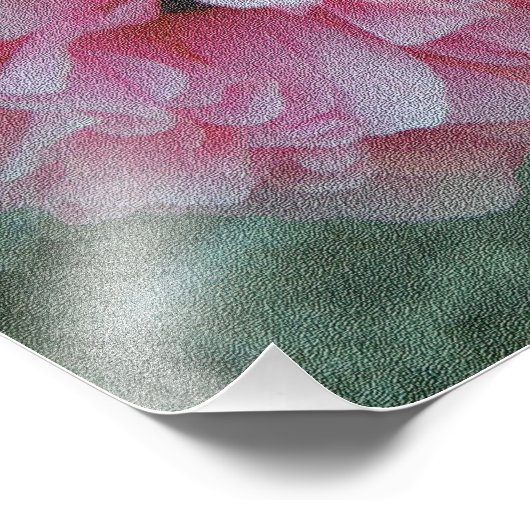 Hollyhock Pink Blume Zitat Fotodruck (Ecke)