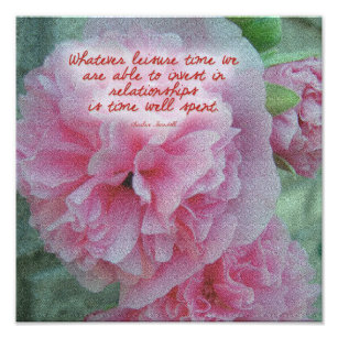 Hollyhock Pink Blume Zitat Fotodruck