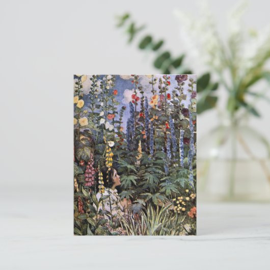 Hollyhock Postkarte (Stehend Vorderseite)