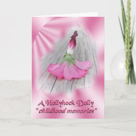 "Hollyhock-Puppen " Karte
