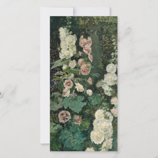 Hollyhock Rose Blume Karte (Vorderseite)