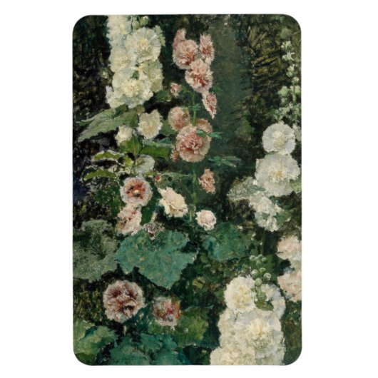 Hollyhock Rose Blume Magnet (Vertikal)