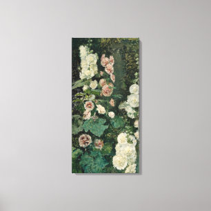Hollyhock Rose Blume (von Marià Fortuny) Leinwanddruck