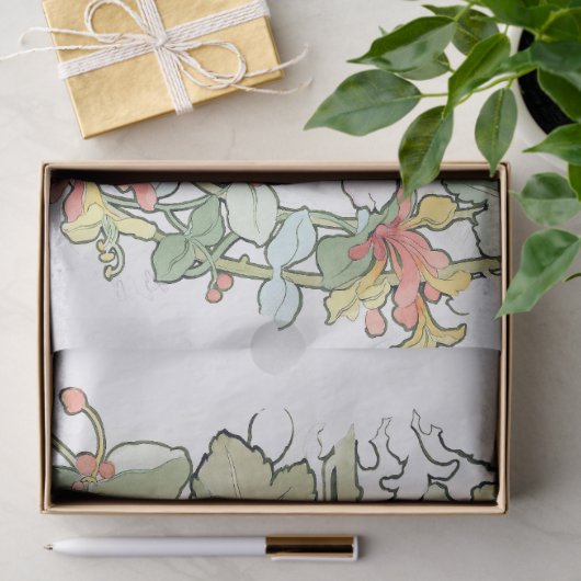 Hollyhock-u. Geißblatt-Blumen-Kunst-Seidenpapier Seidenpapier (Geschenk)