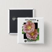 Hollyhock Vintag Seed Packet Button (Vorne & Hinten)