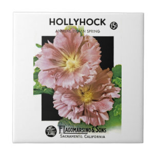 Hollyhock Vintag Seed Packet Fliese