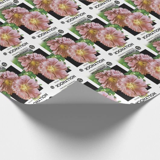 Hollyhock Vintag Seed Packet Geschenkpapier (Ecke)