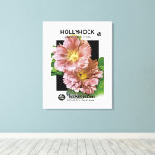 Hollyhock Vintag Seed Packet Leinwanddruck (Insitu (Holzboden))